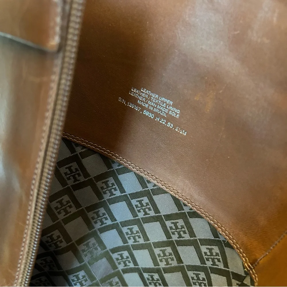 New Authentic TORY BURCH Everly Strap Riding Boots Sierra Tan Size 5.5 $528